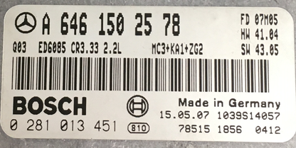 0281013451, 0 281 013 451, A6461502578, A 646 150 25 78