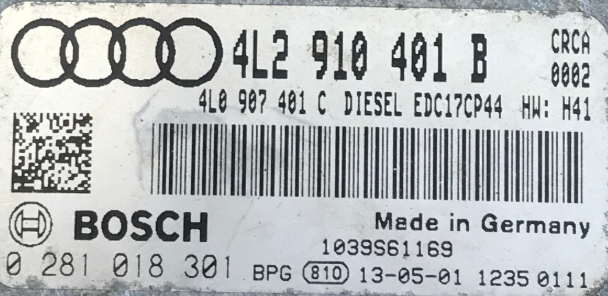 ECU de motor Bosch Plug & Play, Audi Q7 3.0 TDI, 0281018301, 0 281 018 301, 4L2910401B, 4L2 910 401 B, 4L0907401C, 4L0 907 401 C, EDC17CP44