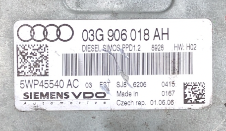 Audi, 03G906018AH, 03G 906 018 AH, 5WP45540AC, 5WP45540 AC, PPD1.2 