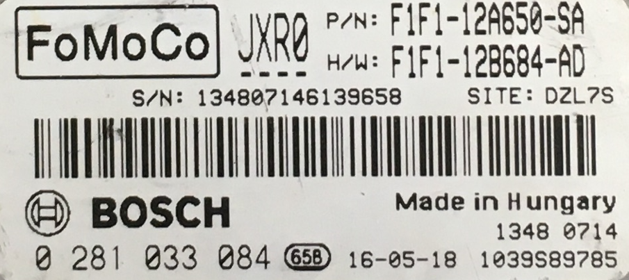 0281033084, 0 281 033 084, F1F112A650SA, F1F1-12A650-SA, F1F112B684AD, F1F1-12B684-AD, JXR0