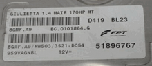 8GMFA9, 8GMF.A9, 51896767, BC0101864G, BC.0101864.G, HW503