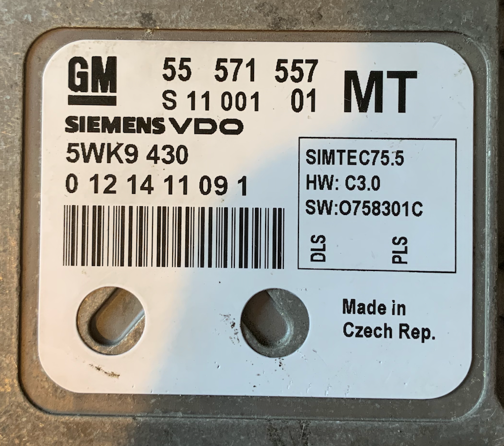 55571557, 55 571 557, S1100101, S 11 001 01, 5WK9430, 5WK9 430, SIMTEC 75.5, HW C3.0, MT