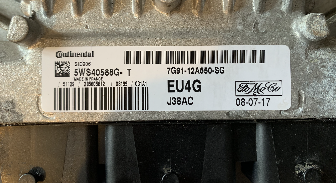 Ford, SID206, 5WS40588G-T, 7G91-12A650-SG, EU4G, J38AC