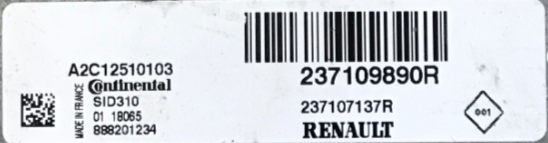 A2C12510103, 237109890R, 888201234, SID310