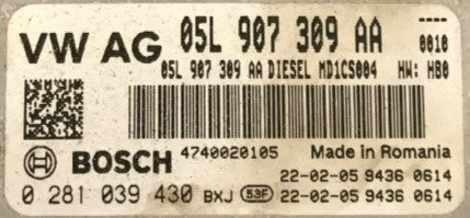 ECU de motor Bosch, VW, 0281035649, 0 281 035 649, 05L907309C, 05L 907 309 C, MD1CS004