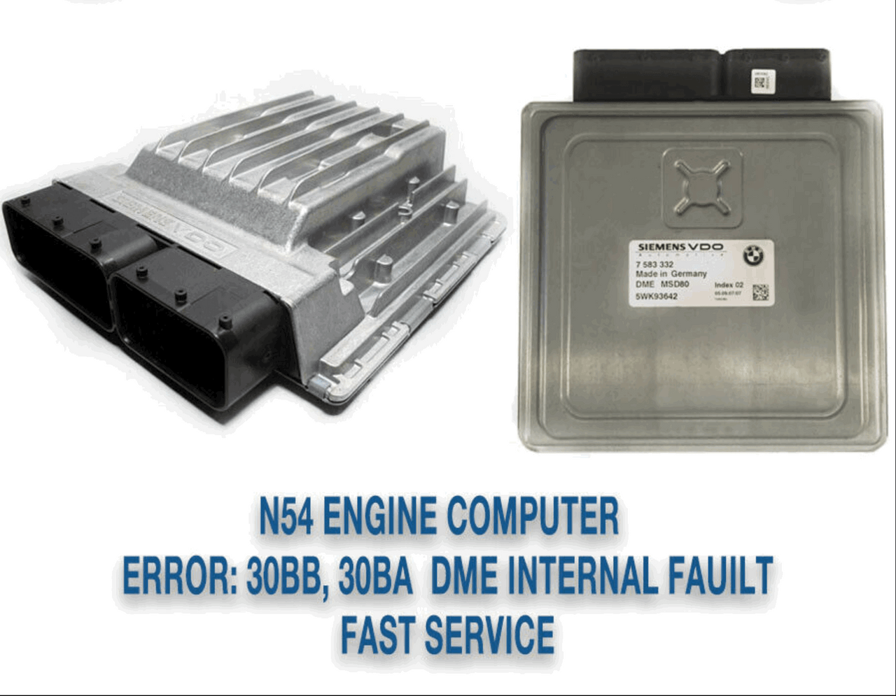 30BA - DME Digital Motor Electronics, Internal Failure
30BB - DME Digital Motor Electronics, Internal Failure
29D0 - Cylinder 4 Misfire
29D1 - Cylinder 5 Misfire
29D2 - Cylinder 6 Misfire
29CD - Cylinder 1 Misfire
29CE - Cylinder 2 Misfire
29CF - Cylinder 3 Misfire
29CC - Misfire Multiple Cylinders