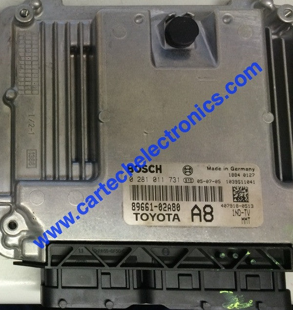 Toyota Corolla 1.4 D-4D Engine ECU 0 281 011 731, 0281011731, 89661-02A80, A8