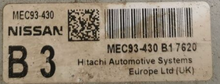 Nissan Qashqai, MEC93430, MEC93-430 B1, B3