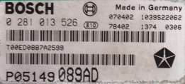 Chrysler, 0281013526, 0 281 013 526, P05149089AD, P05149 089AD, 1039S22062