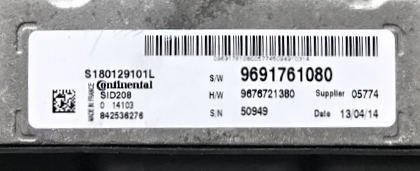 S180129101 L, S180129101L, SW 9691761080, SW9691761080, HW 967621380, HW9676721380, SID208