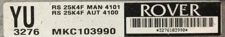 Plug & Play Rover Engine ECU, MKC103990, YU