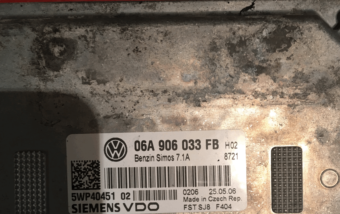 Skoda Octavia 1.6L, Simos 7.1A, 06A906033FB, 06A 906 033 FB, 5WP40451 02