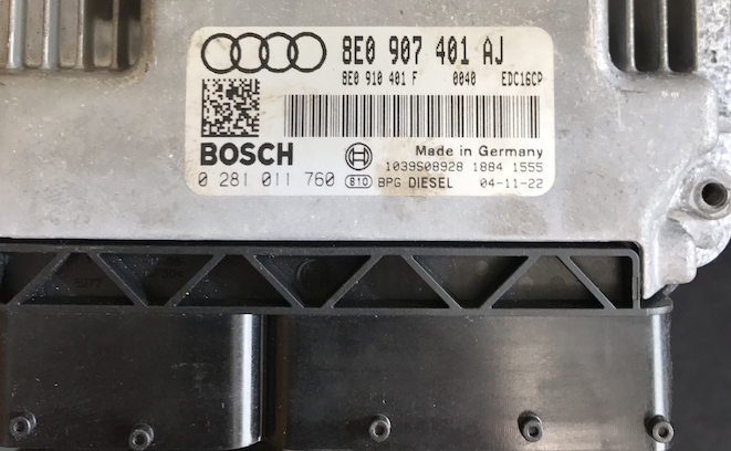 Audi, 0281011760, 0 281 011 760, 8E0907401AJ, 8E0 907 401 AJ, 8E0910401F, 8E0 910 401 F, EDC16CP