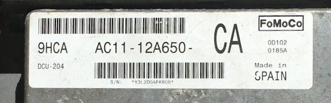 Fomoco Engine ECU, Ford Transit 2.2 TDCi, 9HCA, AC1112A650CA, AC11-12A650-CA, DCU-204