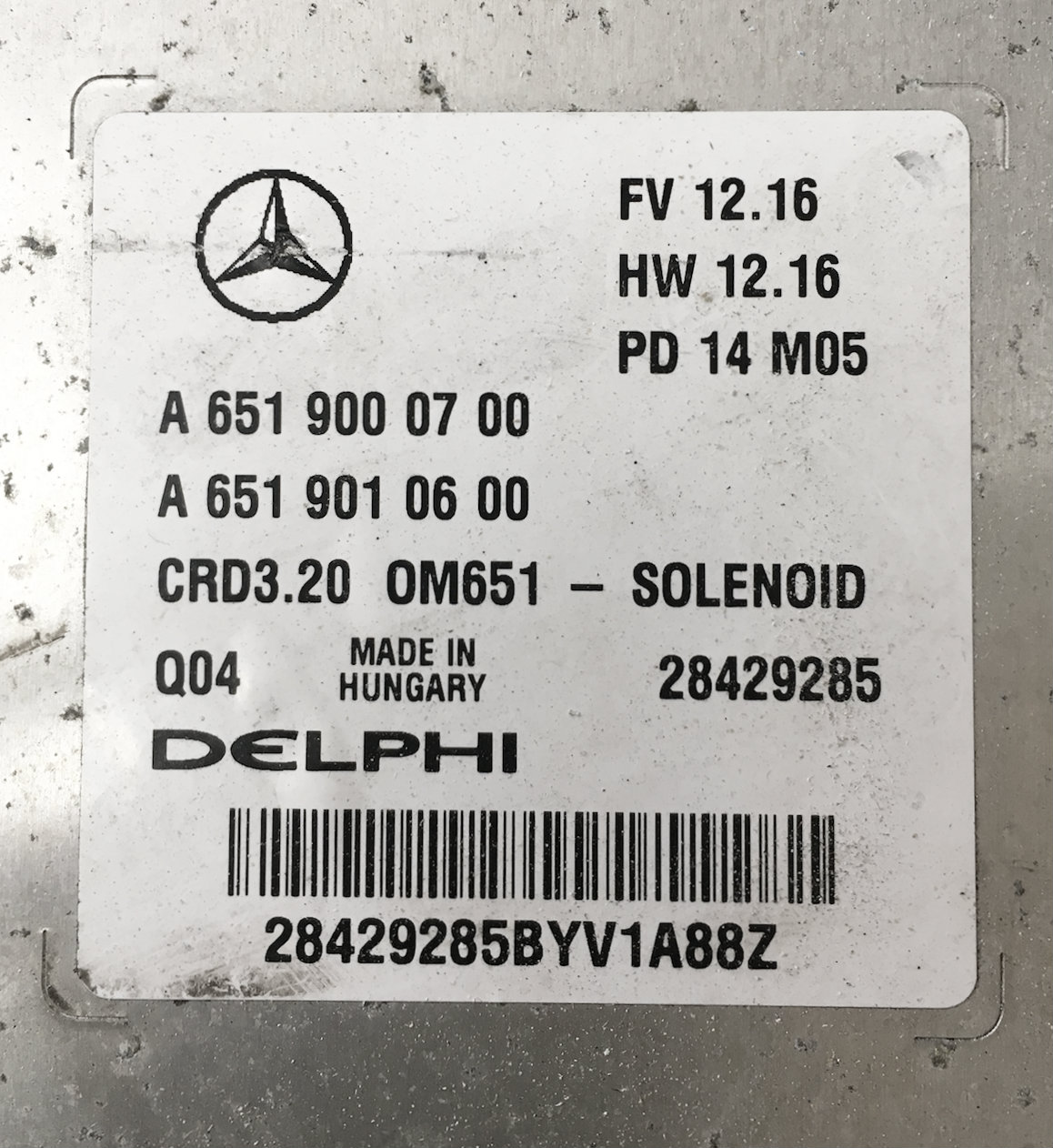 Mercedes-Benz, A6519000700, A 651 900 07 00, A6519010600, A 651 901 06 00, 28429285, CRD3.20, OM651 - SOLENOID