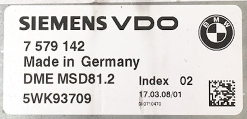 7579142, 7 579 142, DMEMSD812, DME MSD81.2, Index 02, 5WK93709