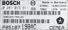 CHRYSLER, 0281013911, 0 281 013 911, P05187198AC, P05187 198AC, 1039S16355