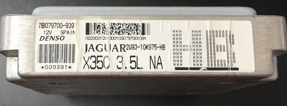 Denso Engine ECU, Jaguar X350 3.5L, MB079700-9391, 2W93-10K975-HB, HB