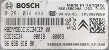 Citroen Nemo 1.4 HDi, Peugeot Bipper 1.4 HDi 0281014444, 0 281 014 444, 9665691680, 96 656 916 80, 1039S20268, EDC16C34