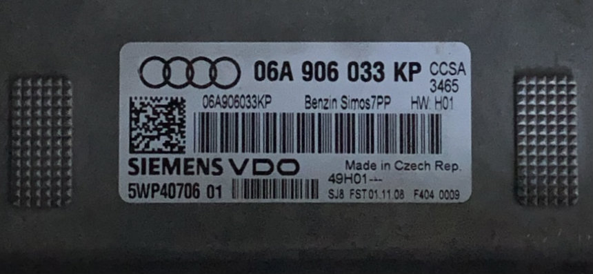 Audi, 06A906033KP, 06A 906 033 KP, 5WP40706 01, SIMOS 7PP 