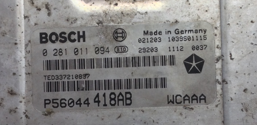 Plug & Play Bosch Engine ECU, Chrysler, 0281011094, 0 281 011 094, P56044418AB, P56044 418AB