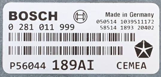 CHRYSLER, 0281011999, 0 281 011 999, 5644189AI