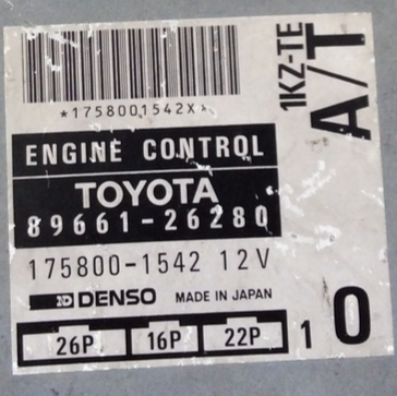 Toyota Surf Hilux 3.0L Auto, Engine ECU, 89661-26280, 175800-1542, 1KZ-TE