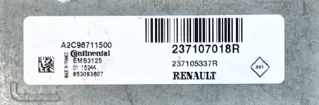 Renault Clio 1.2, Dacia Sandero 1.2, 237107018R, A2C98711500, 2237105337R