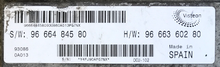 SW9666484580, S/W: 96 664 845 80, HW9666360280, H/W: 96 663 602 80, DCU-102