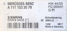 Mercedes-Benz, A1111532079, A 111 153 20 79, 5WK904051, 5WK9 0405 1, SIM4 LE